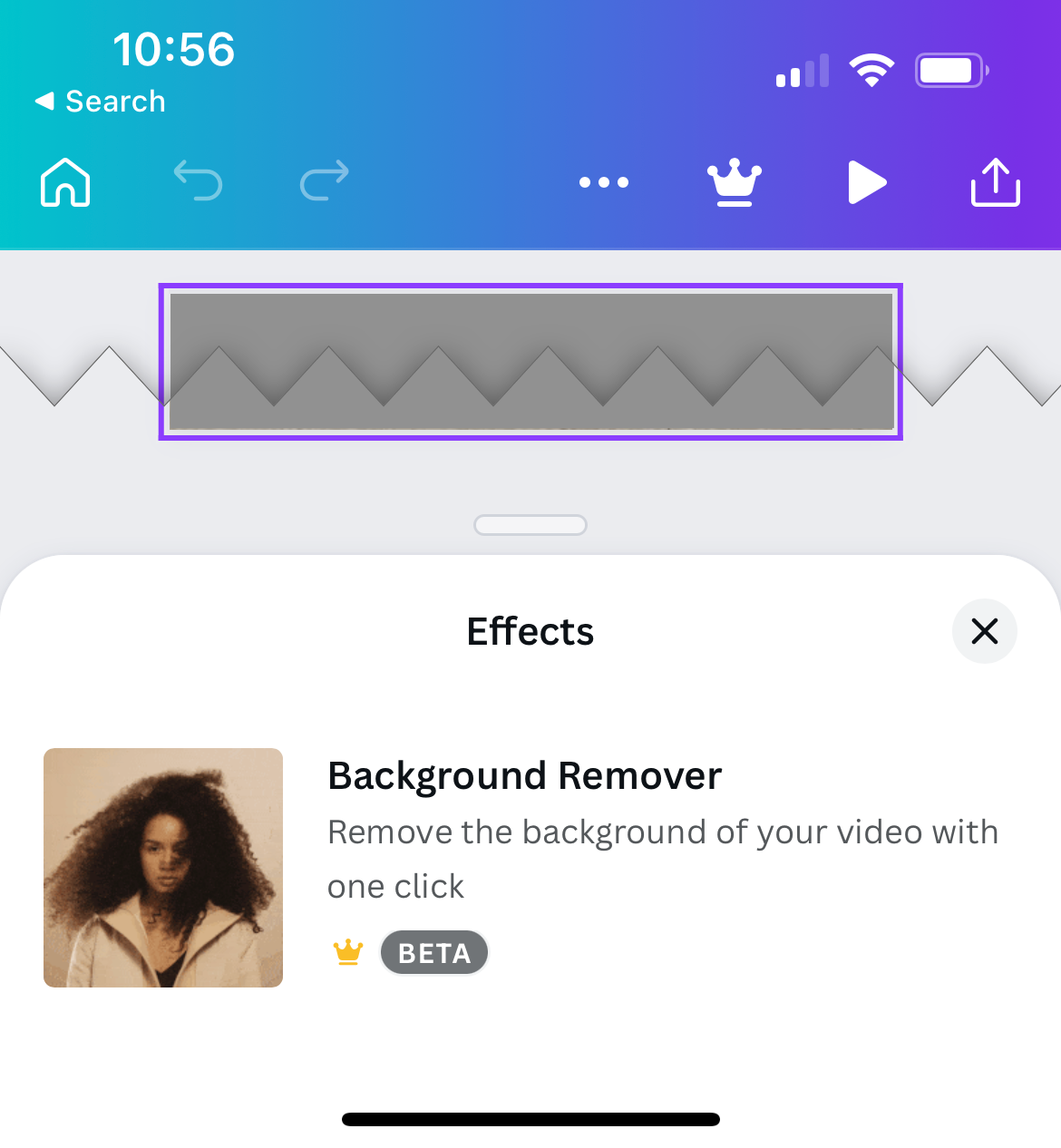 Canva app screenshot showing an in-context upsell call to action
